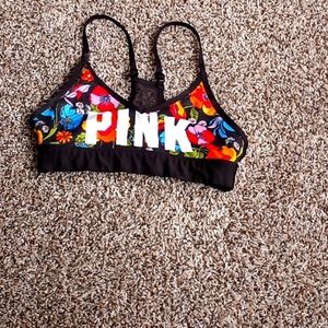 Pink sports bra